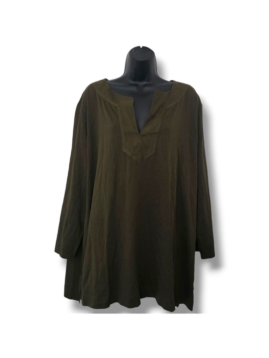 Lauren Ralph Lauren Tops - Lauren Ralph Lauren Women’s Green 3x split-neck tunic blouse